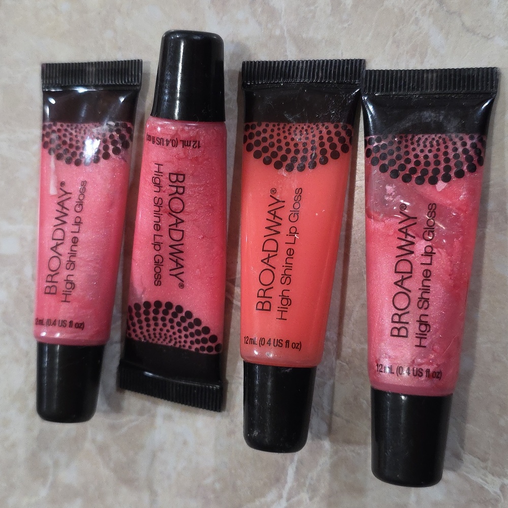 4-PK Beach party & Euphoric lip gloss Broadway Colors Pink
